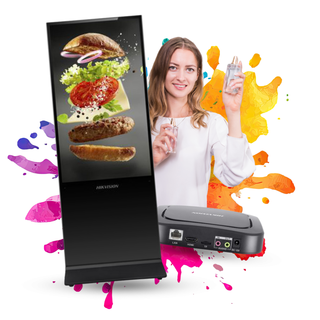 digital signage and box