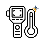 a camera icon with a thermometer